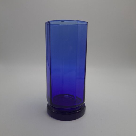 Anchor Hocking Essex Cobalt Blue Iced Tea Glass Vintage Tumbler - Picture 3 of 13